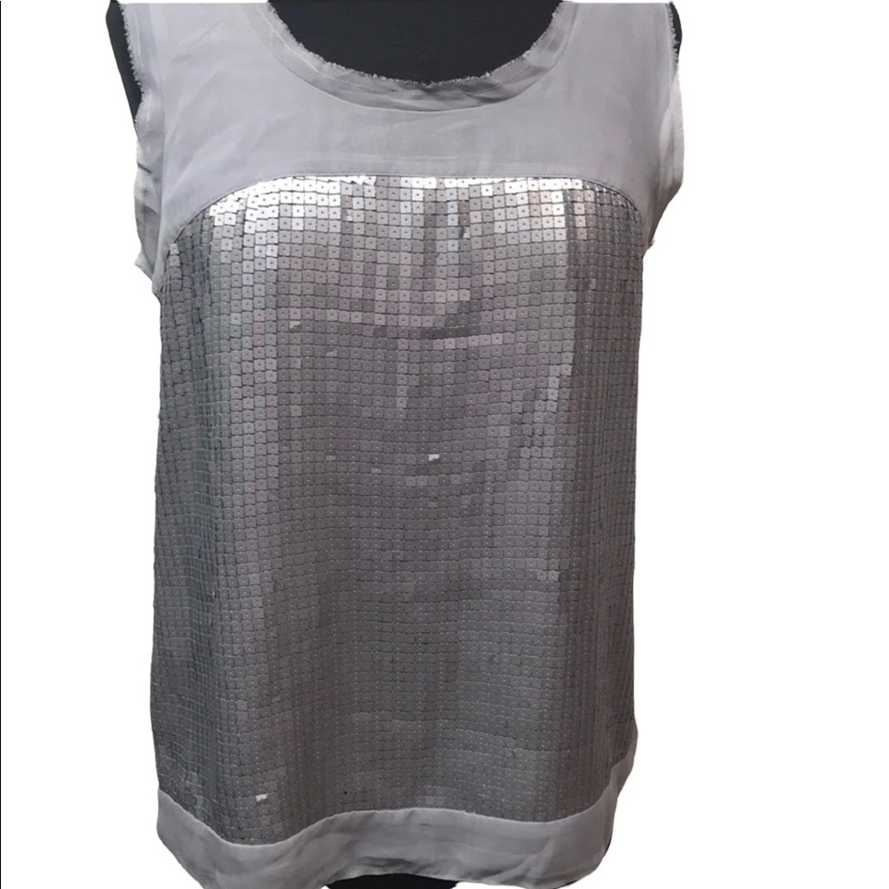 Loft Sequins Blouse Gray